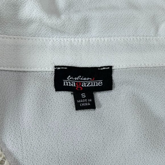 Vintage Fashion Magazine Lace Button-Up Blouse Women Small Off White Top - Picture 7 of 14